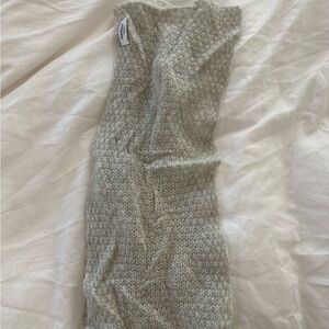 Cozy Light Gray Knit Scarf - Unbranded